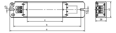 Vorschaltgerät 58-65W VVG f.T8 f.T38 f.T-U konv Für Lampenart T-U 190x41mm