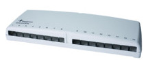 Patchpanel 16Ports Wandmont Schirm RAL9001 110x325x43,5mm