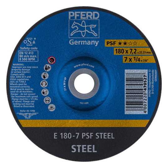 PFERD-Schruppscheiben für Metall PSF STEEL - 178x7,2mm