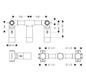 hansgrohe Grundkörper DN 15/DN 20, UP, für 3-Loch-Waschtischarmatur, Wandmontage