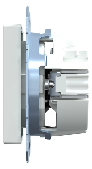 Steckdose 1f akws glz System M UP m.BS IP20 aktivweiß