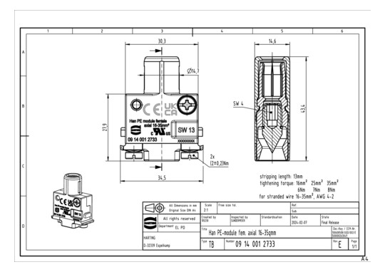 HART Han PE-module fem.      09140012733 