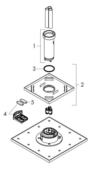 hansgrohe Kopfbrause Axor mit Deckenanschluss, 250x250mm, 2jet, chrom