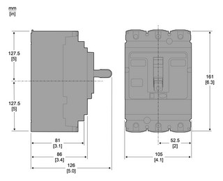 Leistungsschalter 25A 3p 70-100A/In IP30 Motorantrieb optional Festeinbau Schraub