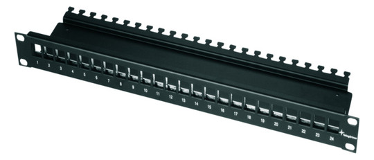 Patchpanel 24Ports 1HE Schirm 44x482,6x115mm 19Zoll-Einbau