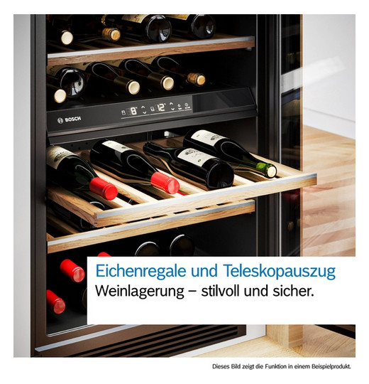 Weinklimaschrank 120l EB G G sw li/re 1zon 44fl 598x818mm