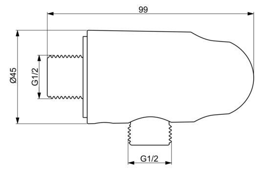 HANSA Wandanschlussbogen Wandmontage, DN 15, zweiteilige Bauweise, Stahl gebürstet
