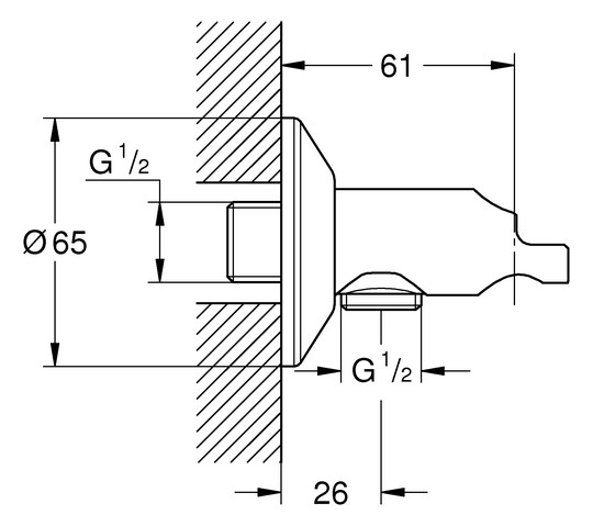 GROHE Wandventil Sena Trigger Spray 26333 selbstschließ. Absperrventil chrom