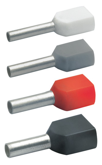 ZW-Aderendhülse 1qmm 8mm isol PP rt Cu Polypropylen (PP) verzinnt