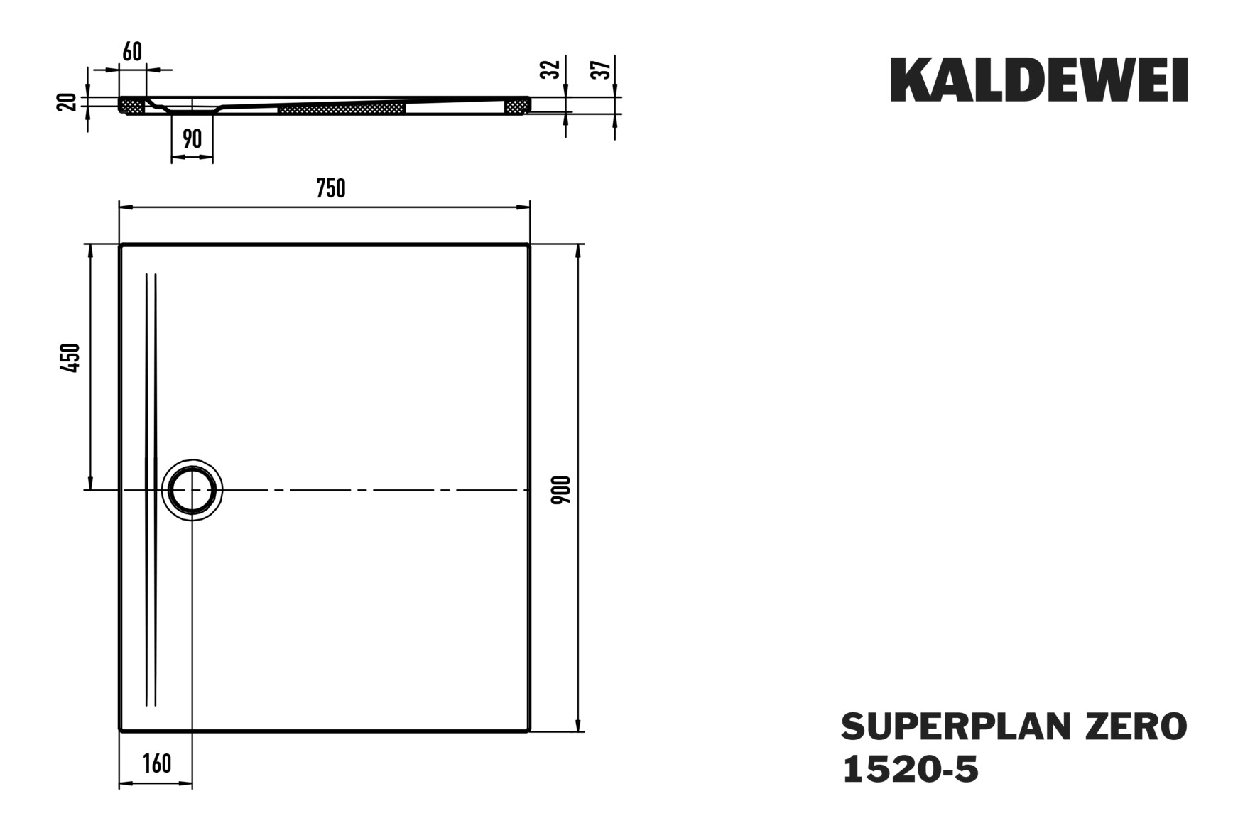 Kaldewei Duschwanne SUPERPLAN ZERO 1520-5 75x90cm, Wannenträger extraflach, SEC, weiß Kaldewei Duschwanne SUPERPLAN ZERO 1520-5 75x90cm, Wannenträger extraflach, SEC, weiß