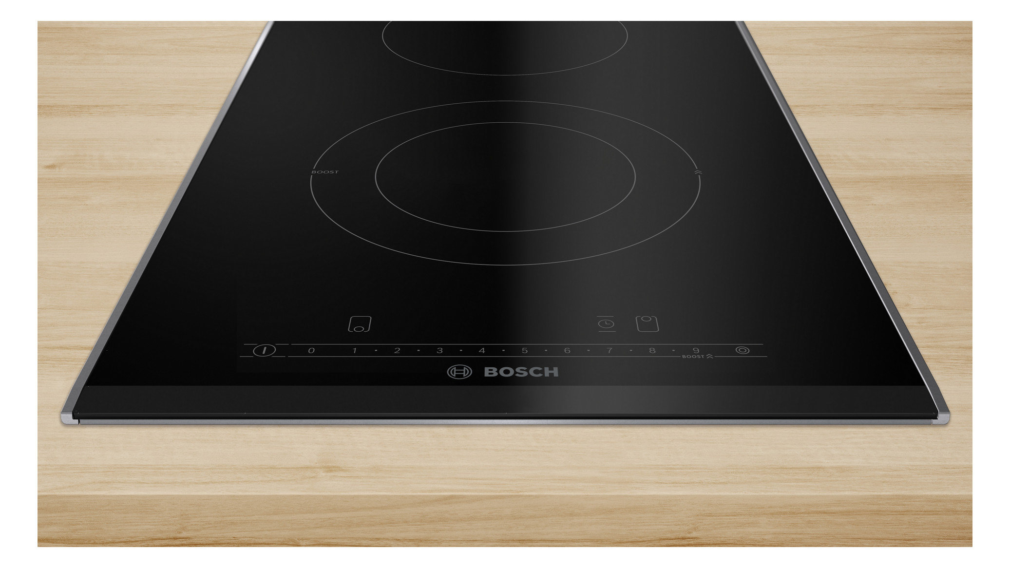 Glaskeramikfeld autark Alu Zweikreisz 306x527mm