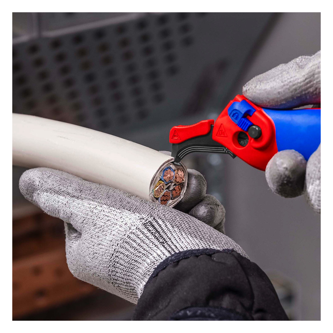 Abisolierwerkzeug Ø8-28mm Längsschn einstellb.Kerbt Kerbtiefe einst Rundschn