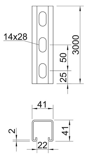 OBO MSL4141P3000A2 Profilschiene gelocht 