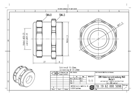 HART UNI HF Dichtverschr. M4 19620005098 