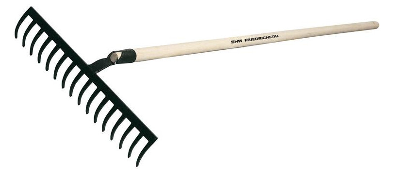 Bild Bau-/Gartenrechen 12 Zinken, mit Stiel 15 0cm - SHW-0