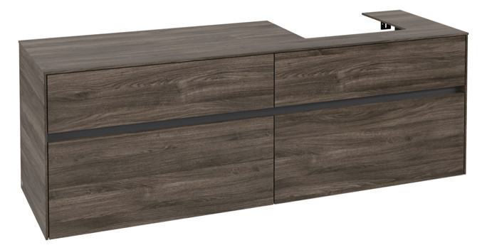 V&B Waschtischunterschrank Collaro 160x54,8x50cm, Waschtisch rechts, stone oak