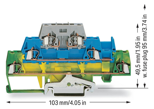 Reihenklemme 0,08-2,5qmm Serie 280 20A 3Etagen 2kl grau/blau/grün-gelb