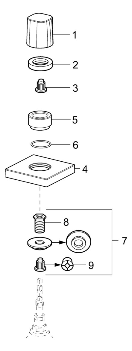 HANSA Fertigmontageset HANSALIVING für UP-Ventil, Durchflusseinstellgriff, Rosette eckig, chrom