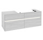 V&B Waschtischunterschrank Collaro 140x54,8x50cm, Waschtisch rechts, mit LED-Beleuchtung, white wood