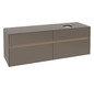 V&B Waschtischunterschrank Collaro 160x54,8x50cm, Waschtisch rechts, LED-Beleuchtung 12W, truffle grey