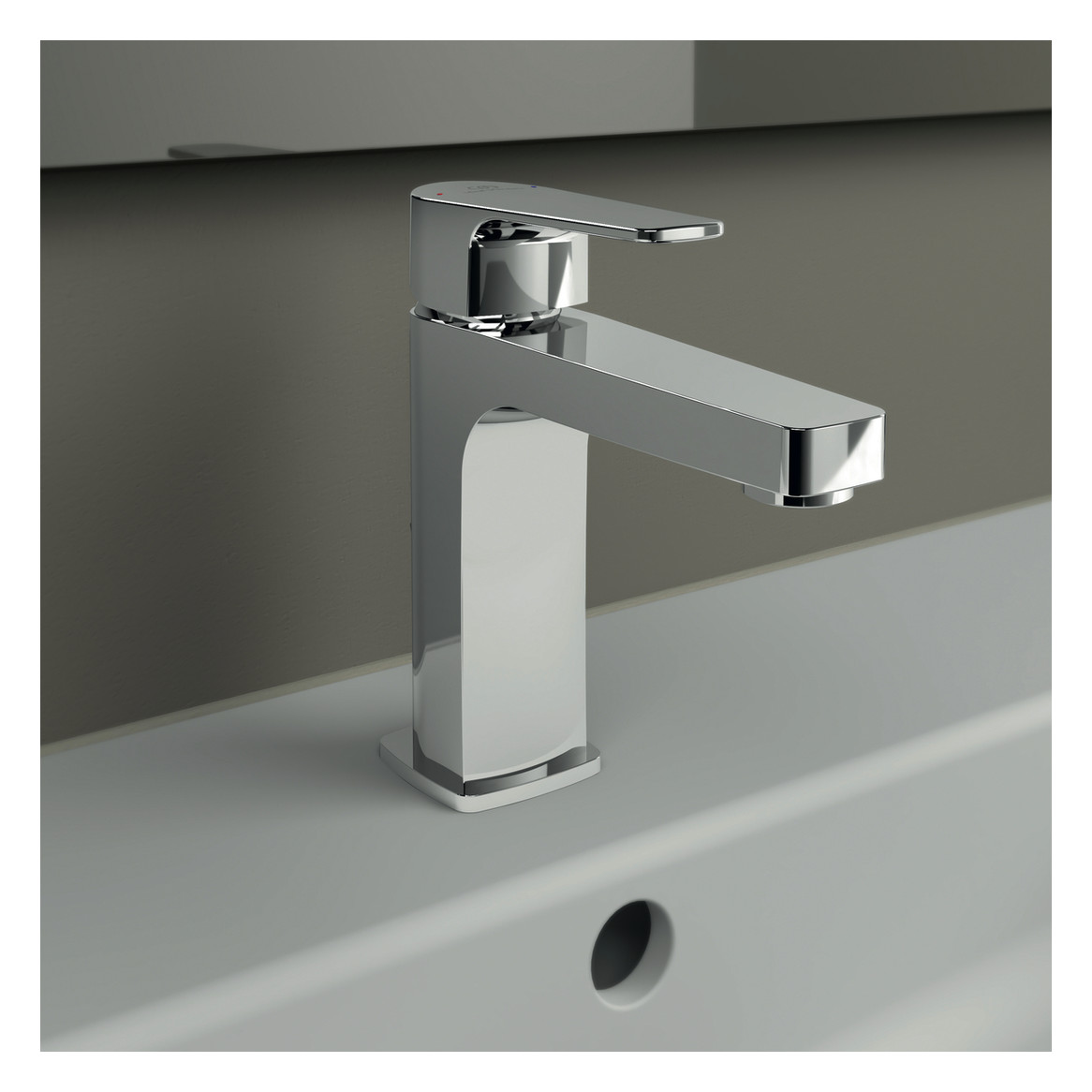 Ideal-Standard Waschtisch-Einhebelmischer Cerafine D Grande mit Metall-Ablaufgarnitur, chrom, Ausladung 120mm