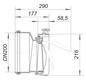 Dallmer Rohrklappe DN 200, ABS, mit Edelstahl-Verschlussklappe