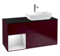 V&B Waschtisch-Unterschrank Finion 120cm, Abdeckplatte black matt, Regal White matt lacquer, Peony Matt
