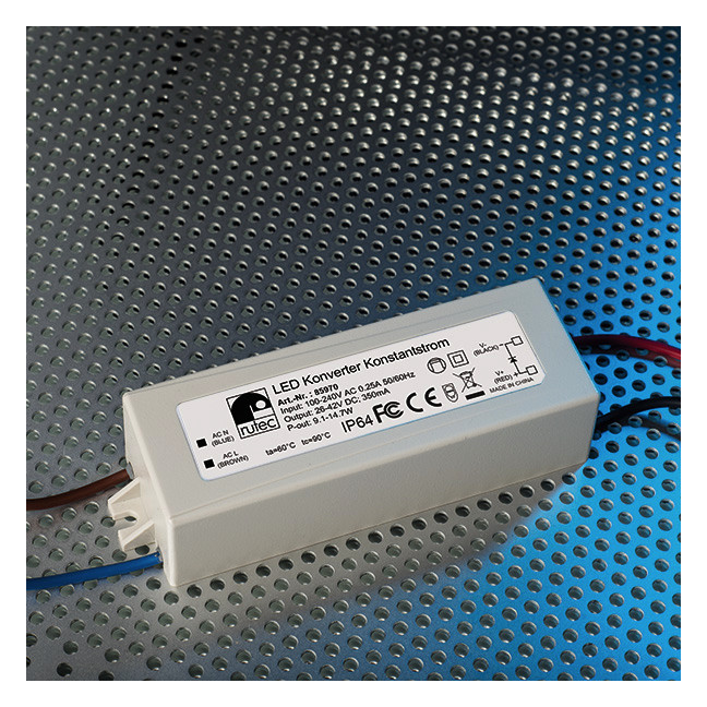 LED-Trafo 9,1-14,7W 350mA 42V IP64 dyn Kstgeh 110x35x25mm