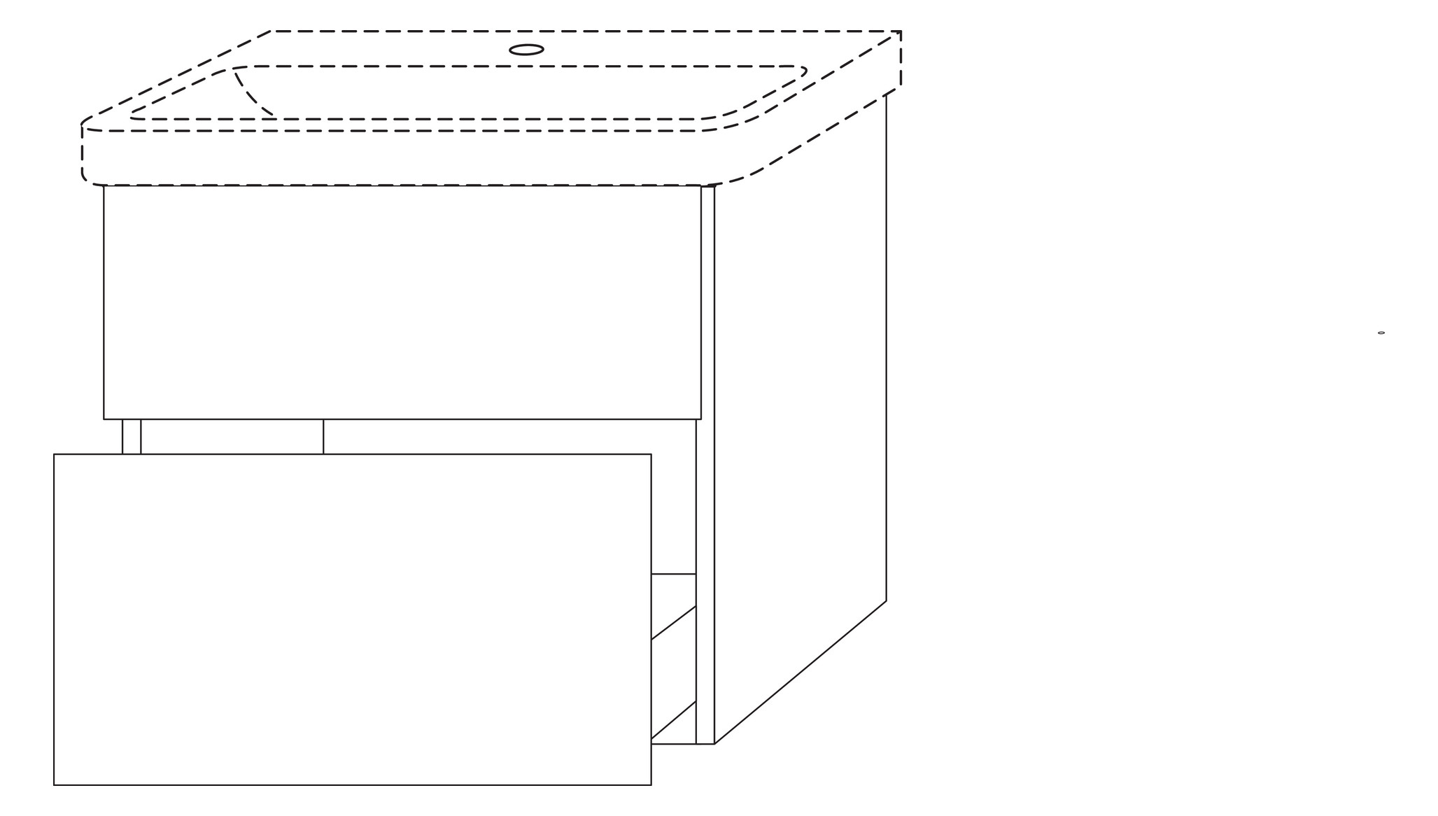 SA Waschtischunterbau mit Auszügen 3way (UM622) 580x625x452 Anthrazit-Matt