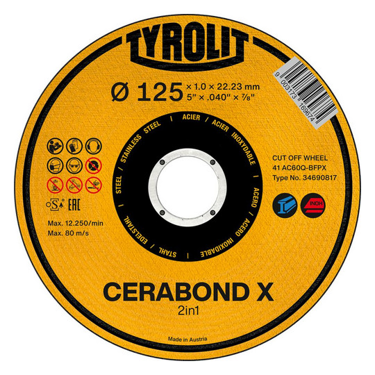 TYROLIT-Trennscheibe CERABOND X für Stahl/VA, gerade...