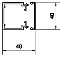 Leitungsführungskanal Kst 40x40x2000mm ver-ws LF-K unbeh RAL9016