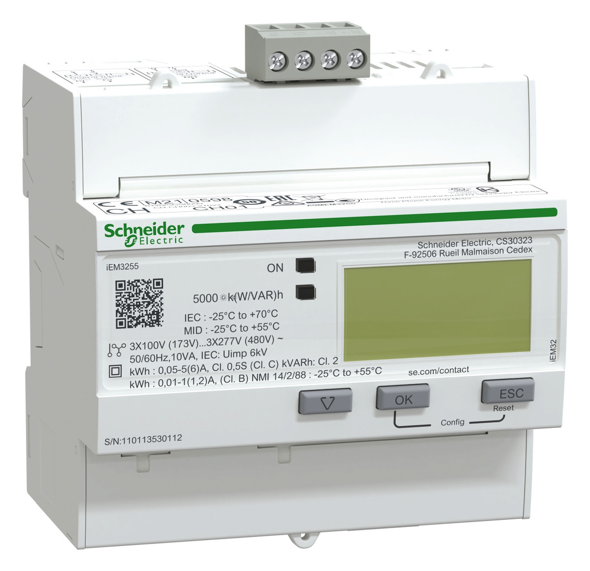 Messwandlerzähler Vierlei elektr digi B 5A Modbus 6A 480V/L-L Multitarif 48-62Hz