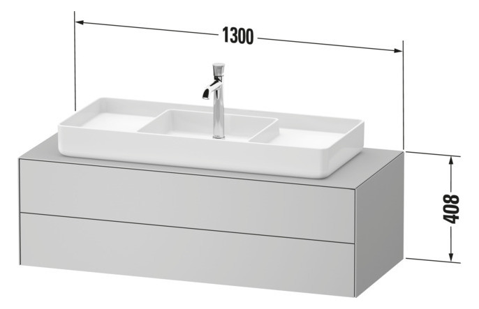 Duravit Waschtisch-Unterschrank White Tulip 130x55cm, Becken links, Eiche natur massiv/graphit seidenmatt, kein Einrichtungssystem/mit Innenbeleuchtung Duravit Waschtisch-Unterschrank White Tulip 130x55cm, Becken links, Eiche natur massiv/graphit seidenmatt, kein Einrichtungssystem/mit Innenbeleuchtung