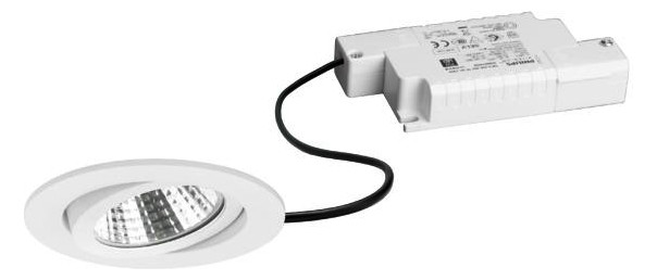 LED-Einbaustrahler 6W 3000K 630lm Konv ws mt 1LED Alu IP20 RF:hochglänzend