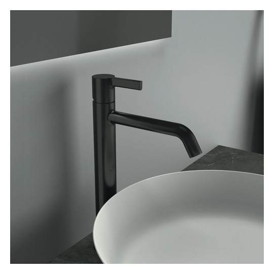 Ideal-Standard Waschtisch-Einhebelmischer Joy Ausladung 170mm, mit verlängertem Sockel, ohne Ablaufgarnitur, magnetic grey