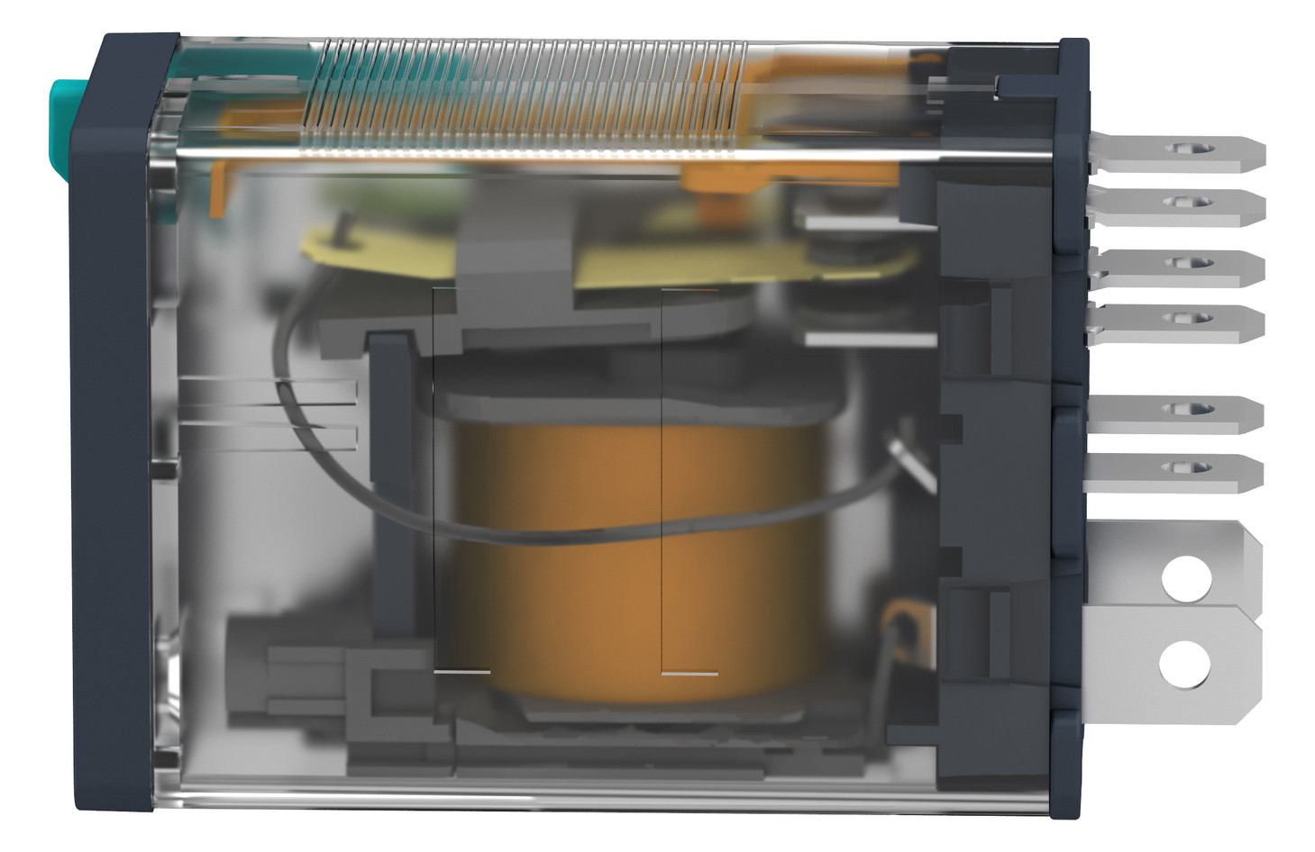 Schaltrelais 2W IP20 14x27x43mm Steckanschl