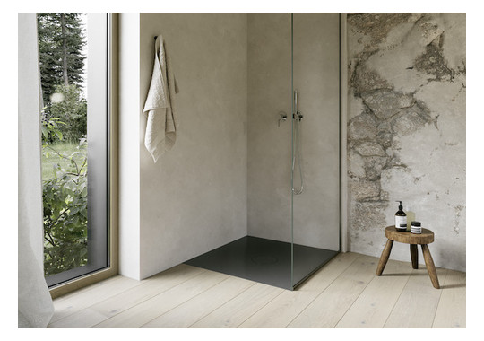 Bette Duschfliese PLUS BetteAir 1000 x 1000 mm, slate, Rechteck, glasierter Titan-Stahl