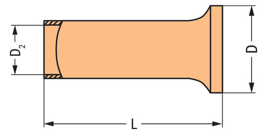 Aderendhülse 1qmm Serie 216 10mm Cu verzinnt