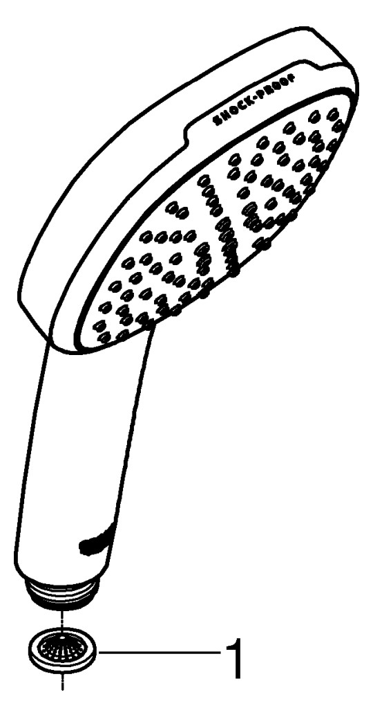 GROHE Handbrause Tempesta Cube 110 Durchfluss bei 3 bar 13,5 l/min, 2 Strahlarten, chrom