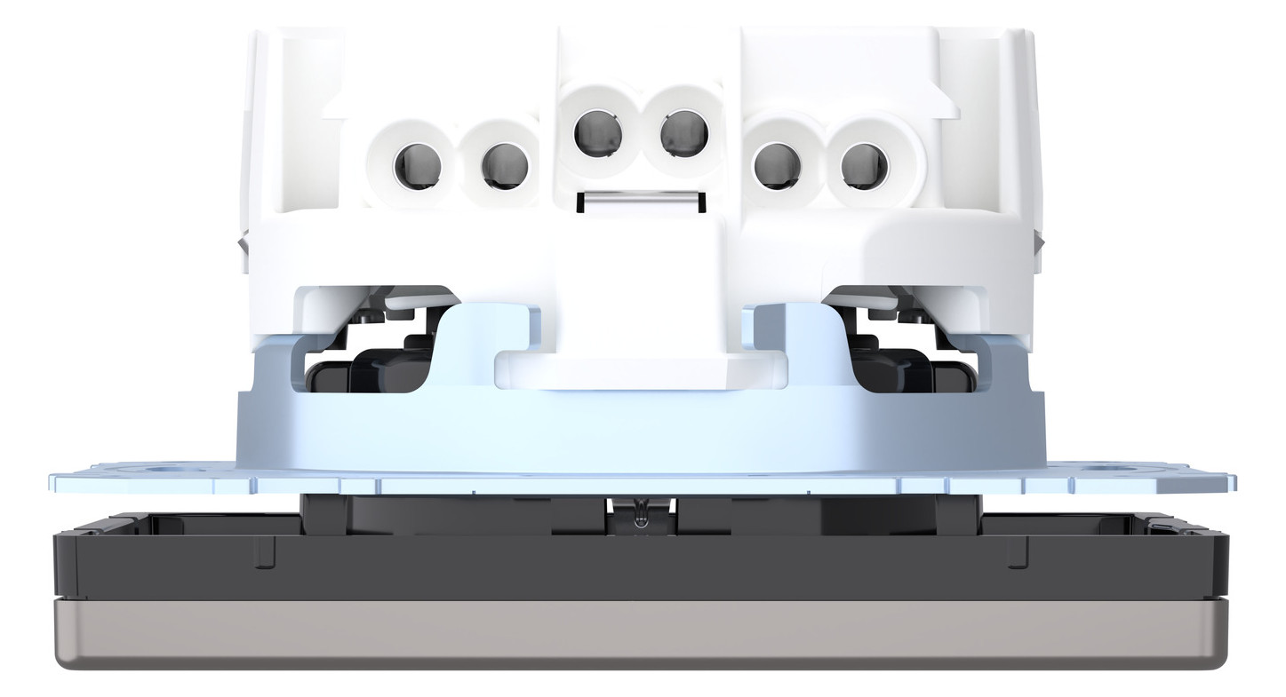 Steckdose 1f glz System Design UP m.BS Mit erhöhtem Berührungsschutz IP20