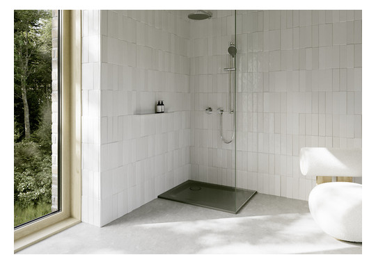 Duschwanne BetteUltra 8750 90x80x2,5cm, Antirutsch/Pro, Mini-Wannenträger, smoke