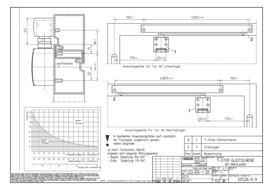 T-STOP-Gleitschiene Edelstahl     102364 