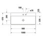 Duravit Möbel-Waschtisch geschliffen DuraSquare 100x47cm, ohne Überlauf, mit Hahnlochbank, 2 Hahnlöcher, weiß
