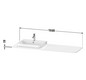 Duravit Waschtisch-Konsole Happy D.2 Plus 160x55cm, mit 1 Ausschnitt, Becken links, weiß Hochglanz