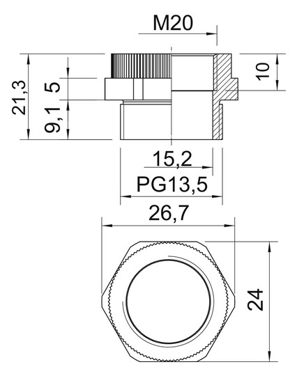 OBO 107 ADA PG13-M20 Adapter PG-M 