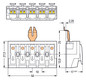 Klemmleiste 5p ws Serie 294 24A Thermopl 0,5-2,5qmm 50mm Federzugans Steckklemm