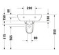 Duravit Waschtisch D-Code 60 x 46 cm, mit Hahnloch, Überlauf, Hahnlochbank, weiß