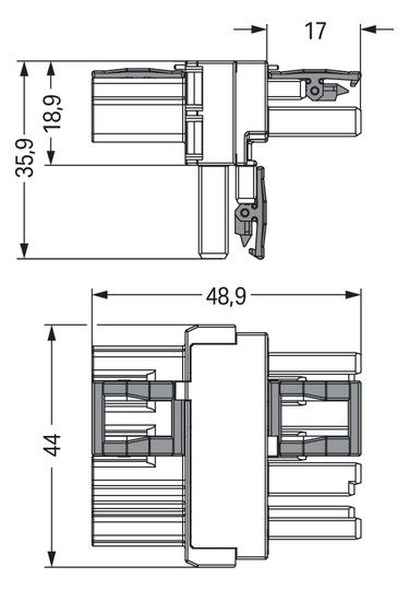T-Verteiler PA Serie 770 4Eing 4p 8Ausg Polyamid (PA) 400V 25A IP20 hfr 85°C
