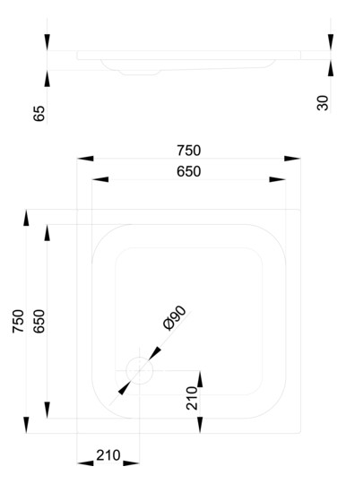 Duschwanne BetteSupra 5530 75x75x6,5cm, ägäis
