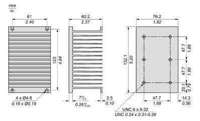 Kühlkörper Relais 76,2x132,1x60,2mm